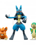 Pokémon Battle figúrka Set 3-Pack Snivy, Pawmi, Lucario 5 cm